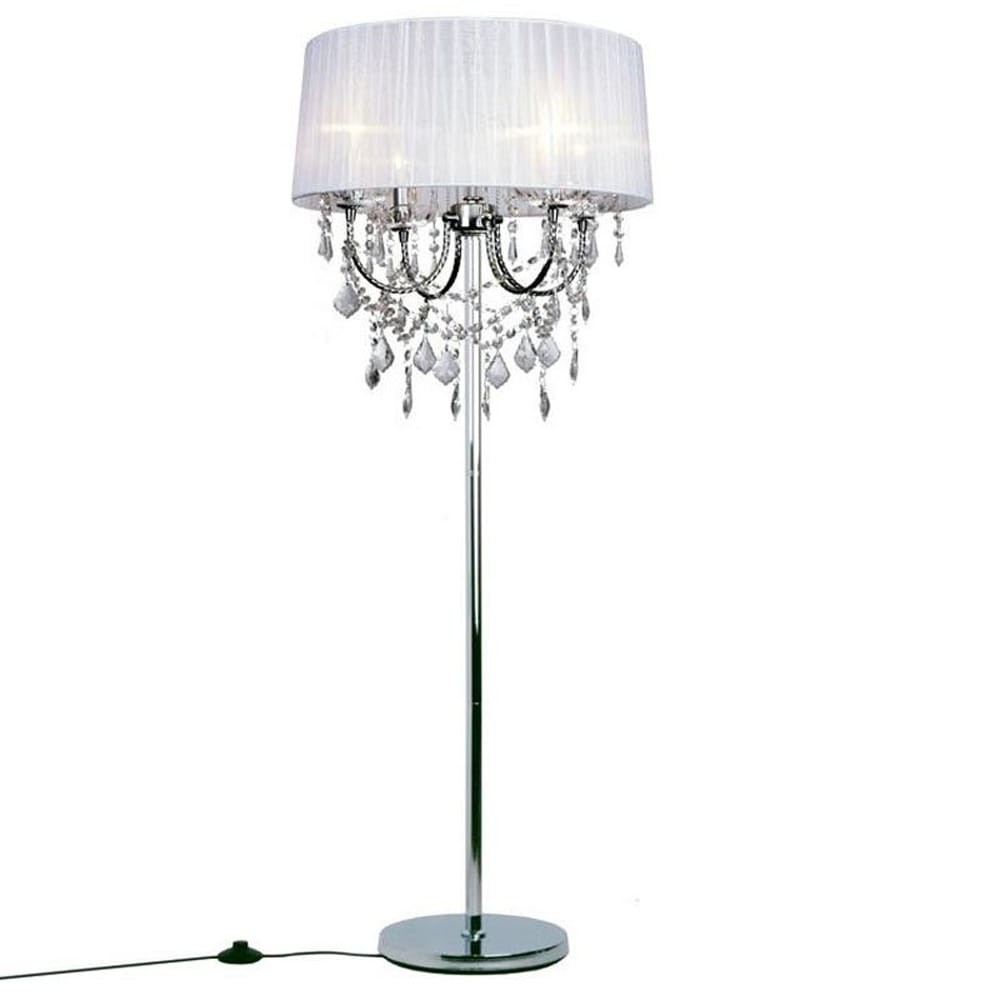 Modern Crystal Living Room Floor Lamp European Fabric Lampshade crystal hanging Bedroom Bedsides crystal Floor Fixtures 15