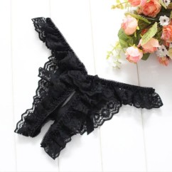 3 Pieces Women's G-strings & Thongs Panties Ultra Sexy Lace Pearl Panty Low Waist One-Size 12