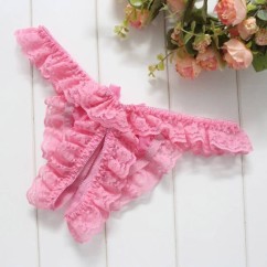 3 Pieces Women's G-strings & Thongs Panties Ultra Sexy Lace Pearl Panty Low Waist One-Size 16