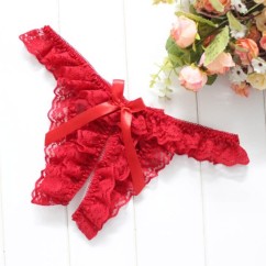 3 Pieces Women's G-strings & Thongs Panties Ultra Sexy Lace Pearl Panty Low Waist One-Size 17