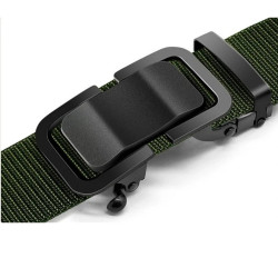 Men's Belt Automatic Metal Buckle Nylon Canvas Webbing Belt Outdoor Work Belt, Nylon Belt With Click Buckle
