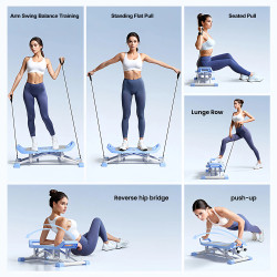 Stepper for Exercise at Home with Resistance Bands Versatile Slide Machine