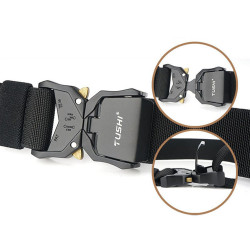 Elastic Jeans Belt For Men Aluminum Alloy Pluggable Buckle Training Tactical Belts Comfortable High Quality Male Belt