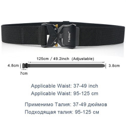Elastic Jeans Belt For Men Aluminum Alloy Pluggable Buckle Training Tactical Belts Comfortable High Quality Male Belt