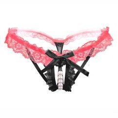 3 pcs Women’s Pearl G-Strings Thongs Panties Black 1