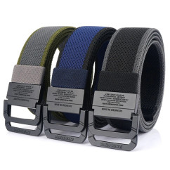 Canvas Belt For Men Simple Alloy Button Nylon Mens Tactical Belt Outdoor Hunting Multifunctional Casual Military Belt 3.8cm Wide