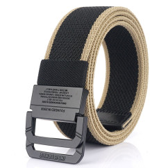 Canvas Belt For Men Simple Alloy Button Nylon Mens Tactical Belt Outdoor Hunting Multifunctional Casual Military Belt 3.8cm Wide