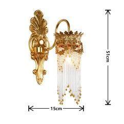 26 Luxury H65 Copper Crystal Bedroom Bedside Wall Lamp Villa French Study Room Wall Lighting Fixtures oovov.com img 9