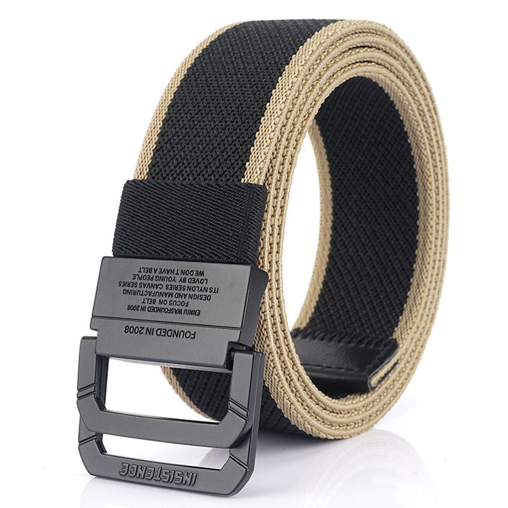 Canvas Belt For Men Simple Alloy Button Nylon Mens Tactical Belt Outdoor Hunting Multifunctional Casual Military Belt 3.8cm Wide