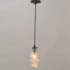 Retro Skull Head Clear Glass Pendant Light Ghost Glass Bottle Bar Counter Restaurant Droplight