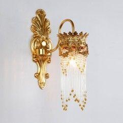 26 Luxury H65 Copper Crystal Bedroom Bedside Wall Lamp Villa French Study Room Wall Lighting Fixtures oovov.com img 11