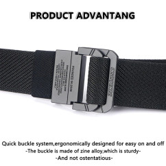Double Metal Buckle Belt Elastic Nylon Elastic Men's Trendy Casual Belt Canvas Braided Belt Military Tactical Belt Male