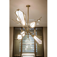 Italian Diamond Pendant Lamp Postmodern Simple Nordic Glass Designer Model Living Room Hotel Restaurant Decoration Chandelier