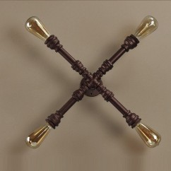 Industrial Metal Tube Study Room Ceiling Lamp Vintage Country Restaurant Ceiling Light American Dining Room Ceiling Lighting