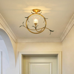 Golden Flower Entrance Ceiling Lamp Cafe Bar Dining Room Balcony Corridor Ceiling Light