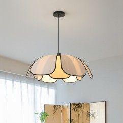 29 Petal Pendant Light, Beige, Suitable for Dining Room, Tea Room, Bar Counter, E27 Light Source oovov.com img 8