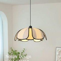 29 Petal Pendant Light, Beige, Suitable for Dining Room, Tea Room, Bar Counter, E27 Light Source oovov.com img 9