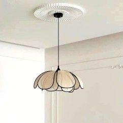 29 Petal Pendant Light, Beige, Suitable for Dining Room, Tea Room, Bar Counter, E27 Light Source oovov.com img 11