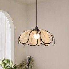29 Petal Pendant Light, Beige, Suitable for Dining Room, Tea Room, Bar Counter, E27 Light Source oovov.com img 12