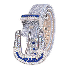 Sparkle Rhinestone for Men Women Western Cowboy Silver Stone Crystal Studded Belt Strap for Jeans, Ideal Choice for Gifts