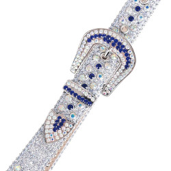 Sparkle Rhinestone for Men Women Western Cowboy Silver Stone Crystal Studded Belt Strap for Jeans, Ideal Choice for Gifts