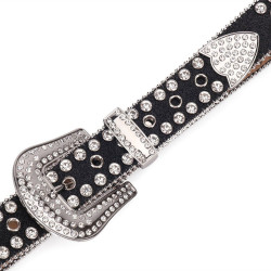 Sparkle Rhinestone for Men Women Western Cowboy Silver Stone Crystal Studded Belt Strap for Jeans, Ideal Choice for Gifts