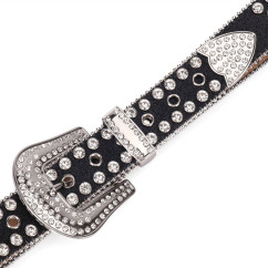 Sparkle Rhinestone for Men Women Western Cowboy Silver Stone Crystal Studded Belt Strap for Jeans, Ideal Choice for Gifts