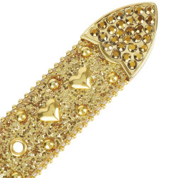 Sparkle Rhinestone for Men Women Western Cowboy Gold Stone Crystal Studded Belt Strap for Jeans, Ideal Choice for Gifts