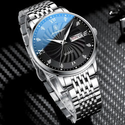Luxury Brand Man Watch Waterproof Luminous Date Week Men's Quartz Wristwatch Stainless Steel Fashion Sports Men