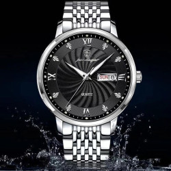 Luxury Brand Man Watch Waterproof Luminous Date Week Men's Quartz Wristwatch Stainless Steel Fashion Sports Men