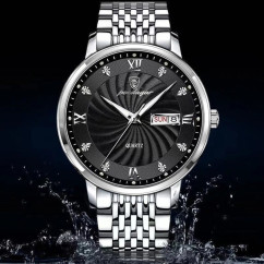 Luxury Brand Man Watch Waterproof Luminous Date Week Men's Quartz Wristwatch Stainless Steel Fashion Sports Men
