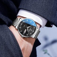 Luxury Brand Man Watch Waterproof Luminous Date Week Men's Quartz Wristwatch Stainless Steel Fashion Sports Men