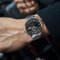 Luxury Brand Man Watch Waterproof Luminous Date Week Men's Quartz Wristwatch Stainless Steel Fashion Sports Men