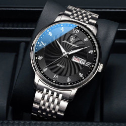 Luxury Brand Man Watch Waterproof Luminous Date Week Men's Quartz Wristwatch Stainless Steel Fashion Sports Men