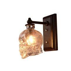 32 American Loft Clear Glass Skull Bar Club Wall Lamps, Industrial Loft Retro Balcony Wall Lights oovov.com img 1