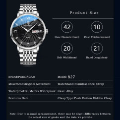 Luxury Brand Man Watch Waterproof Luminous Date Week Men's Quartz Wristwatch Stainless Steel Fashion Sports Men