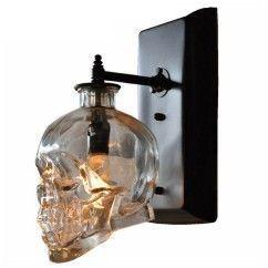 32 American Loft Clear Glass Skull Bar Club Wall Lamps, Industrial Loft Retro Balcony Wall Lights oovov.com img 5