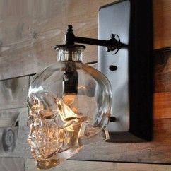 32 American Loft Clear Glass Skull Bar Club Wall Lamps, Industrial Loft Retro Balcony Wall Lights oovov.com img 7