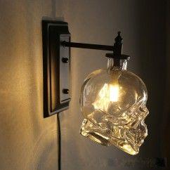 32 American Loft Clear Glass Skull Bar Club Wall Lamps, Industrial Loft Retro Balcony Wall Lights oovov.com img 8
