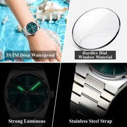 Elegant Watches For Women Waterproof Luminous Date Week Ladies Watch Quartz Stainless Steel Fashion Wristwatch