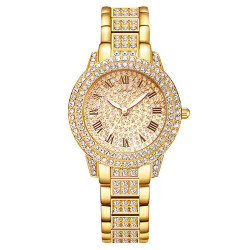 Hip Hop Quartz Watch Women Lady Iced Out Gold Watches Luxury Female Clock Fashion Quartz Watch for Women