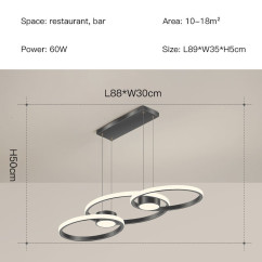 Modern LED Pendent Lamp Northern Europe Simple Design Art Gold Aluminum Chandelier Suitable For Dining Room Kitchen Lamps