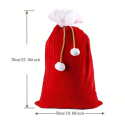 Velvet Santa Gift Bags with Drawstring, Christmas Gift Presents Bags for Xmas Present Holiday Party Supplies