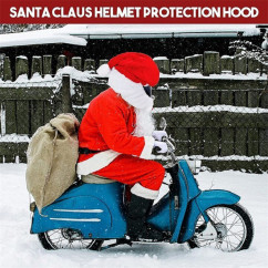 Santa Cycling Helmet Christmas Motorcycle Helmet Cover Full Face Safe Hat Santa Claus Racing Cap Merry Christmas Decoration Gift
