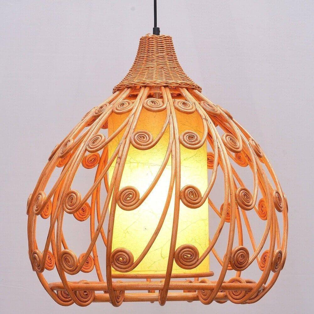 42 South Asian Rattan Dining Room Pendant Lamp Country Rustic Hanging Lamps oovov.com img 1