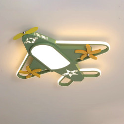 Modern Creative LED Grey/Green Airplane Aluminium Ceiling Lights Children's Bedroom Study Living Room Restaurant Hanging Lamps