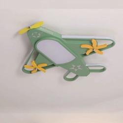 Modern Creative LED Grey/Green Airplane Aluminium Ceiling Lights Children's Bedroom Study Living Room Restaurant Hanging Lamps