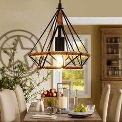 45 Industrial Black Diamond Frame Restaurant Pendant Light Vintage Hanging Lamp Suspension Fixtures oovov.com img 6