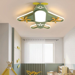 Modern Creative LED Grey/Green Airplane Aluminium Ceiling Lights Children's Bedroom Study Living Room Restaurant Hanging Lamps