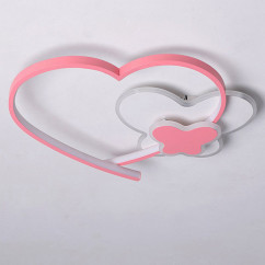 LED Iron Heart Butterfly Bedroom Ceiling Lamps Dining Room Children's Room Ceiling Lighting Fixtures